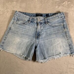 Lucky Brand Shorts Womens 6/28 Light Blue Denim Boyfriend Cutoff Raw Hem Frayed